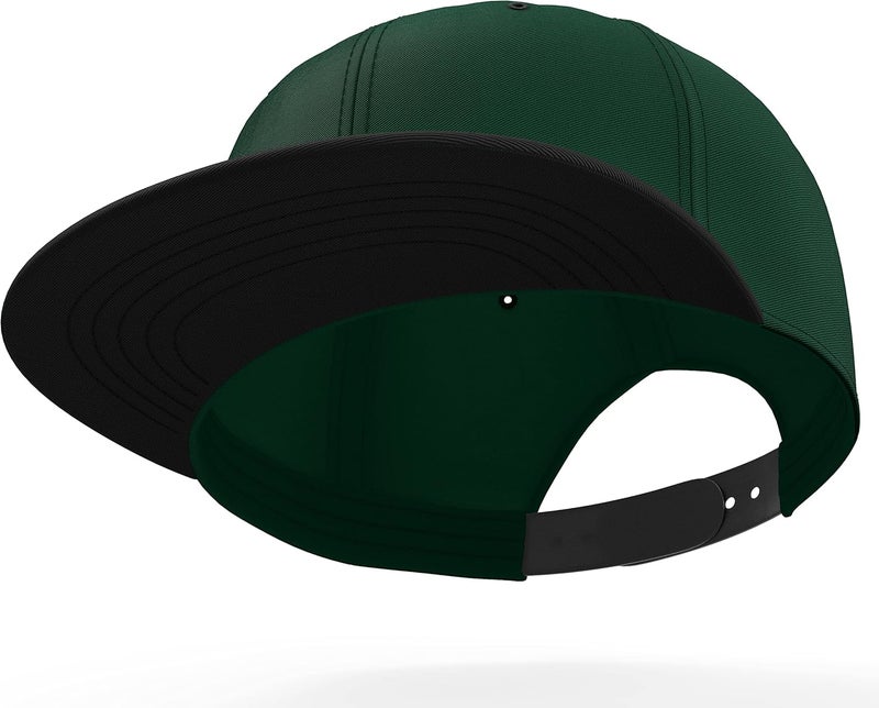Daxton Store Classic Blank Snapback Flat Bill Visor Hat Cap One Size Adjustable Back - Image 2
